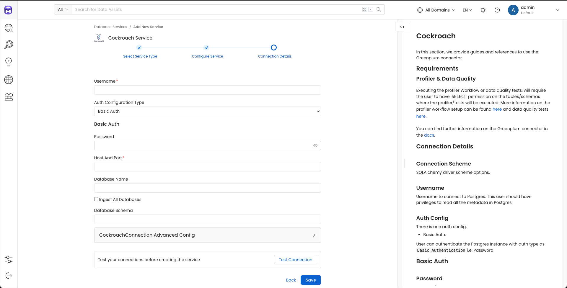 Configure Service connection