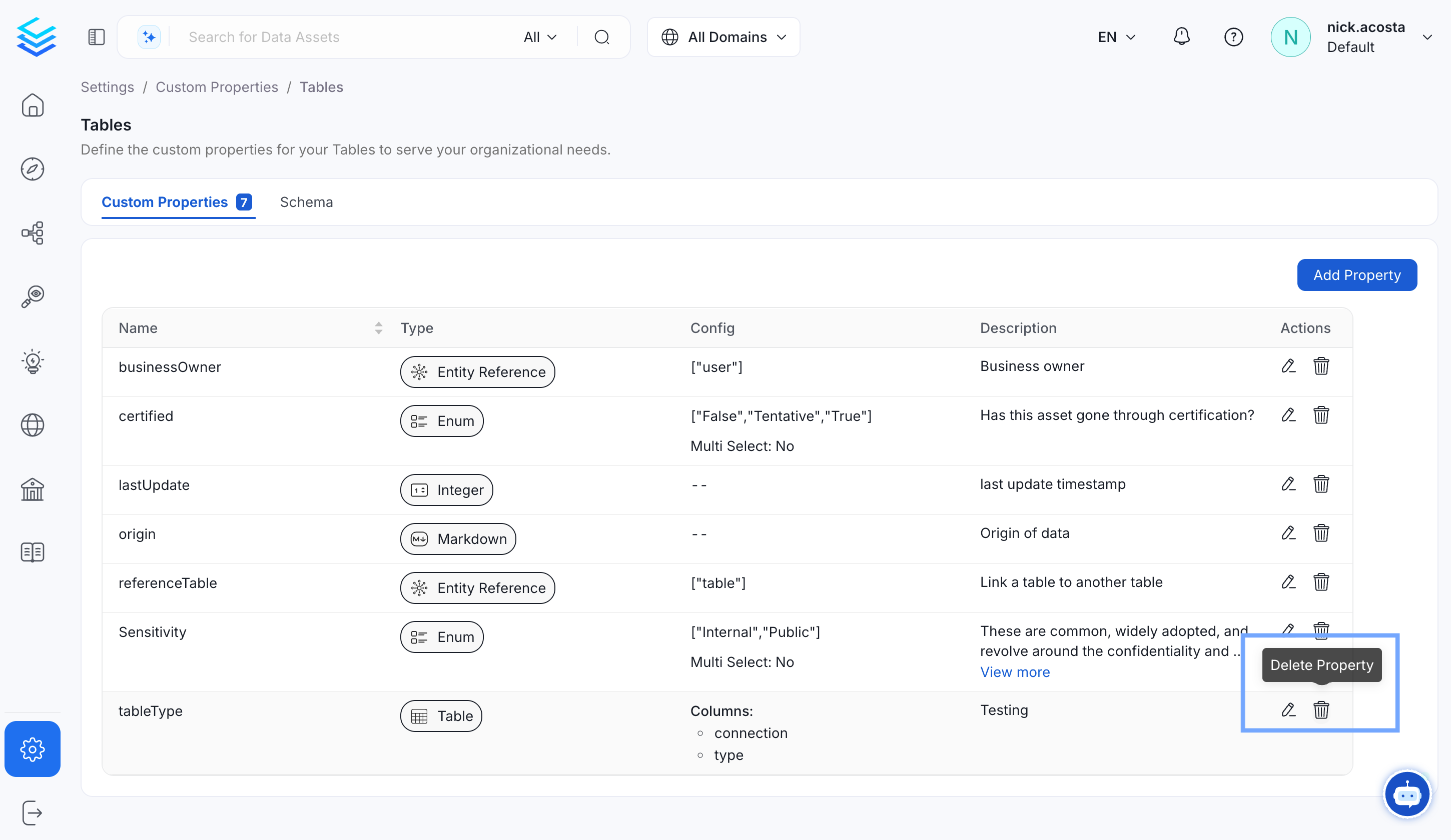 Delete a Custom Property